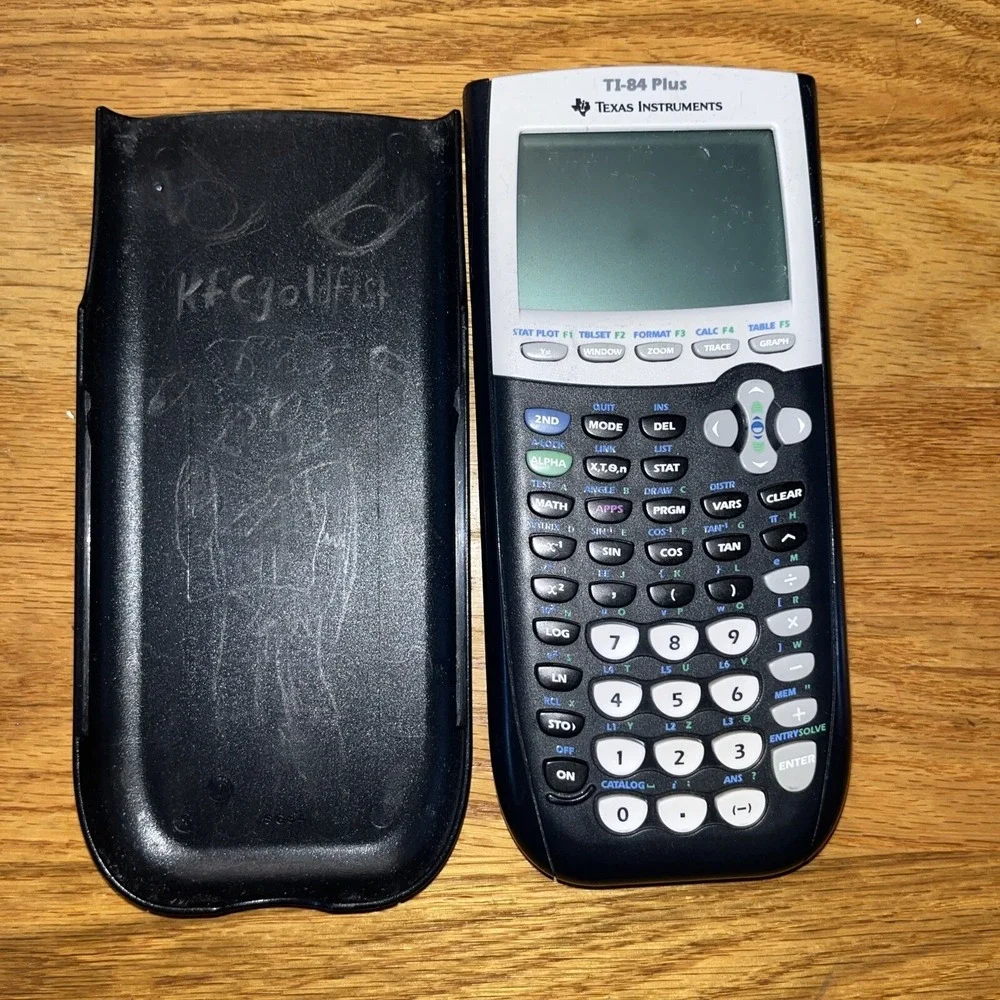 Texas Instruments TI 84 Plus Black Graphing Calculator‎ with Cover